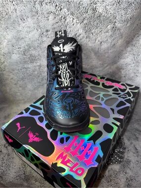 Prince collab’ Puma Black with Iridescent Blue High-Top Basketball Shoe US 6.5